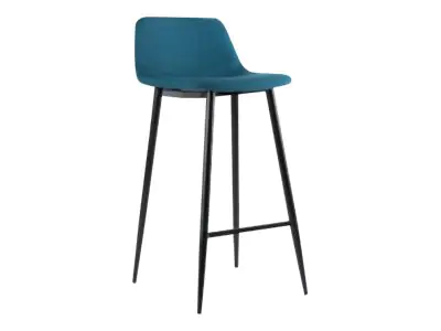 PAPERFLOW Must - Hocker - niedrige Rückenlehne - Polyester, Polyurethanschaum, mit Epoxid pulverbestrahlter Stahl - Schwarz, Blau (Packung mit 2) THMUSTX2.01.06