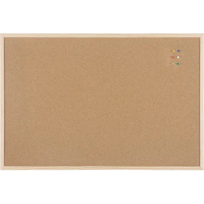 Bi-office Pinnwand Basic Maße der Oberfläche: 90 x 60 cm (B x H) Schrauben, Dübel Kork Material des Rahmens: Kiefernholz braun