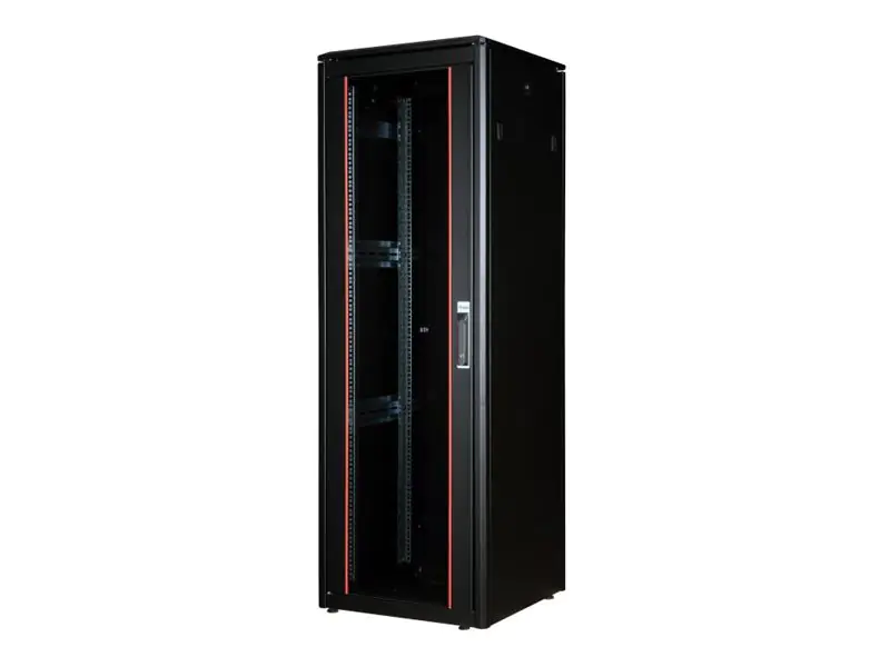 Equip Dynamic Flex Line - Schrank Netzwerkschrank - 600x800 mm, mit Glastür, abnehmbare und abschließbare Paneele, montiert - freistehend - Schwarz, RAL 9005 - 36U - 48.3 cm (19") EDF-36-6060-B-BIAA