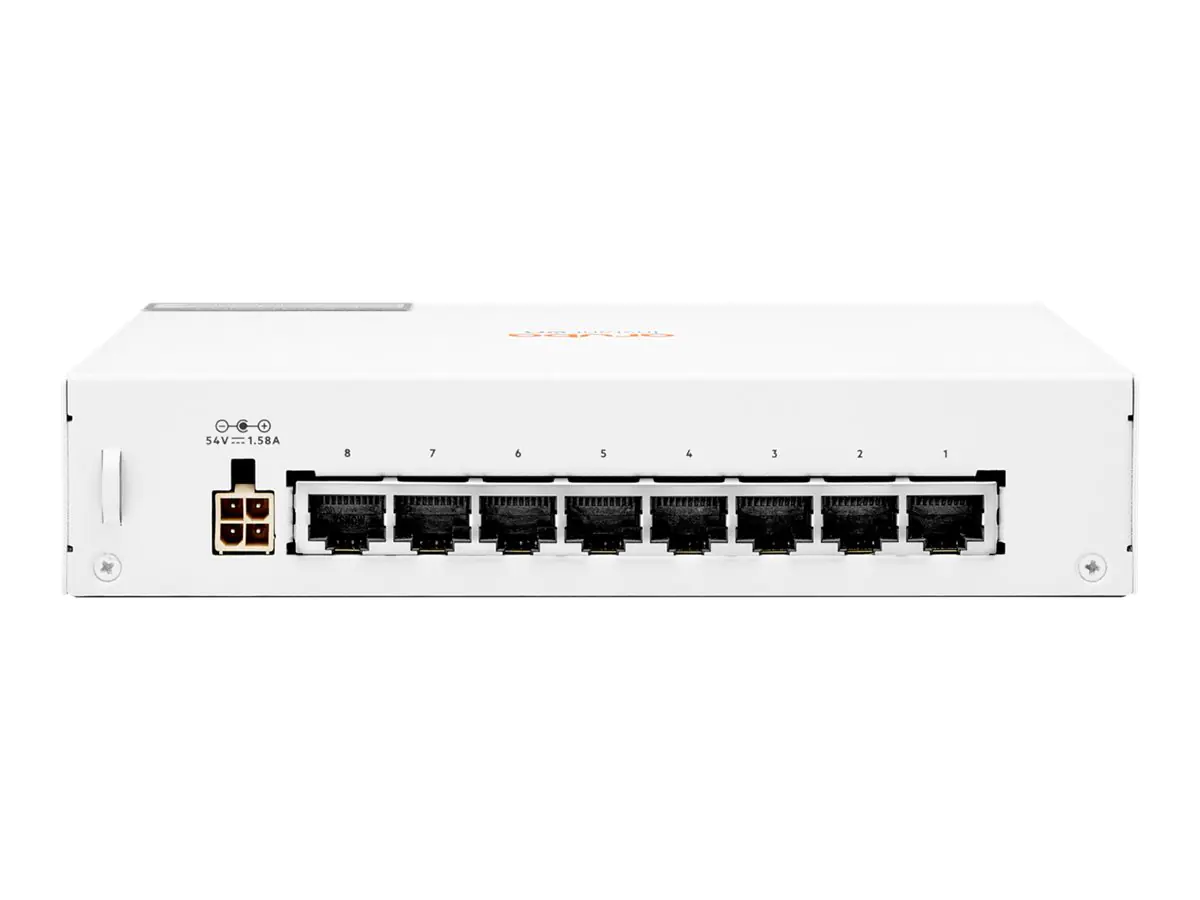 HPE Aruba Instant On 1430 8G Class4 PoE 64W Switch - Switch - unmanaged - 8 x 10/100/1000 (PoE Class 4) - Desktop, an Rack montierbar, wandmontierbar - PoE (64 W) - BTO