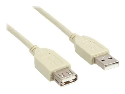 InLine - USB-Verlängerungskabel - USB (M) zu USB (W) - 1 m - beige