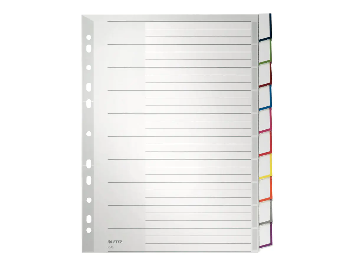 Esselte Leitz Trennelement - 10 Teile - vorgedruckt: A-Z, 1-10 - für A4 Extra (235 × 322 mm) 43700000