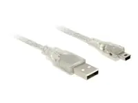 DeLOCK - USB-Kabel - Mini-USB, Typ B (M) bis USB (M) - USB 2.0 - 3 m - durchsichtig