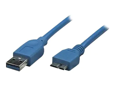 TECHly ICOC MUSB3-A-020 - USB-Kabel - Micro-USB Typ B (M) zu USB Typ A (M) - USB 3.0 - 300 V - 2 m - geschirmt, geformt - Blau