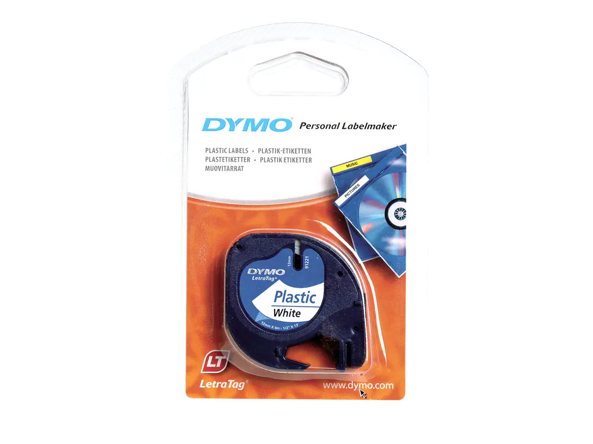 DYMO LetraTAG - Kunststoff - weiß - Rolle (1,2 cm x 4 m) 1 Kassette(n) Band - für LetraTag LT-100H, LT-100T, QX50, XR