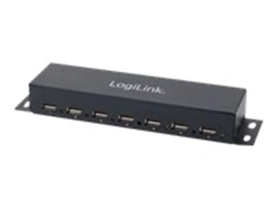 LogiLink USB 2.0 Hub 7-Port Metal - Hub - 7 x USB 2.0 - Desktop, wandmontierbar