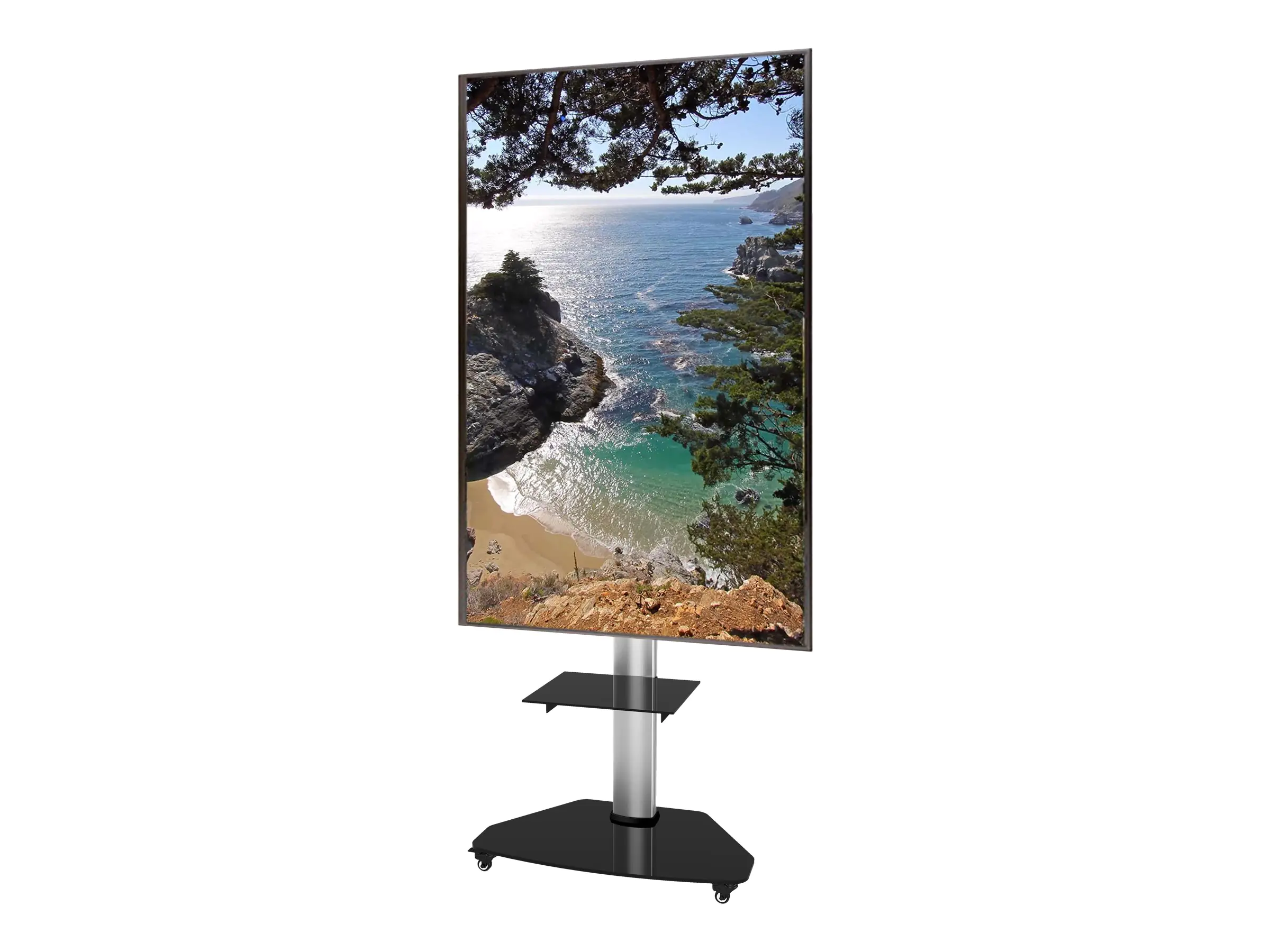 TECHly ICA-TR3SL - Wagen - für Flachbildschirm - Temperglas - Silber - Bildschirmgröße: 94-178 cm (37"-70")