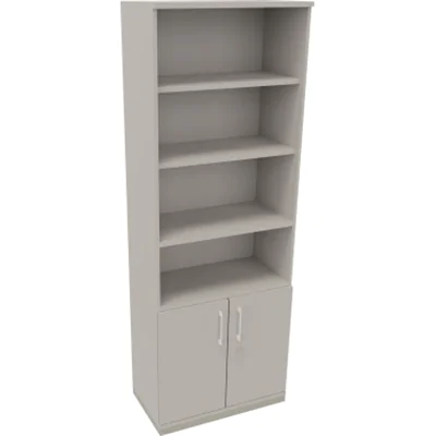 Kombischrank 2OH Tür 4OH Regal B800xT442xH2221mm si/Lichtgrau