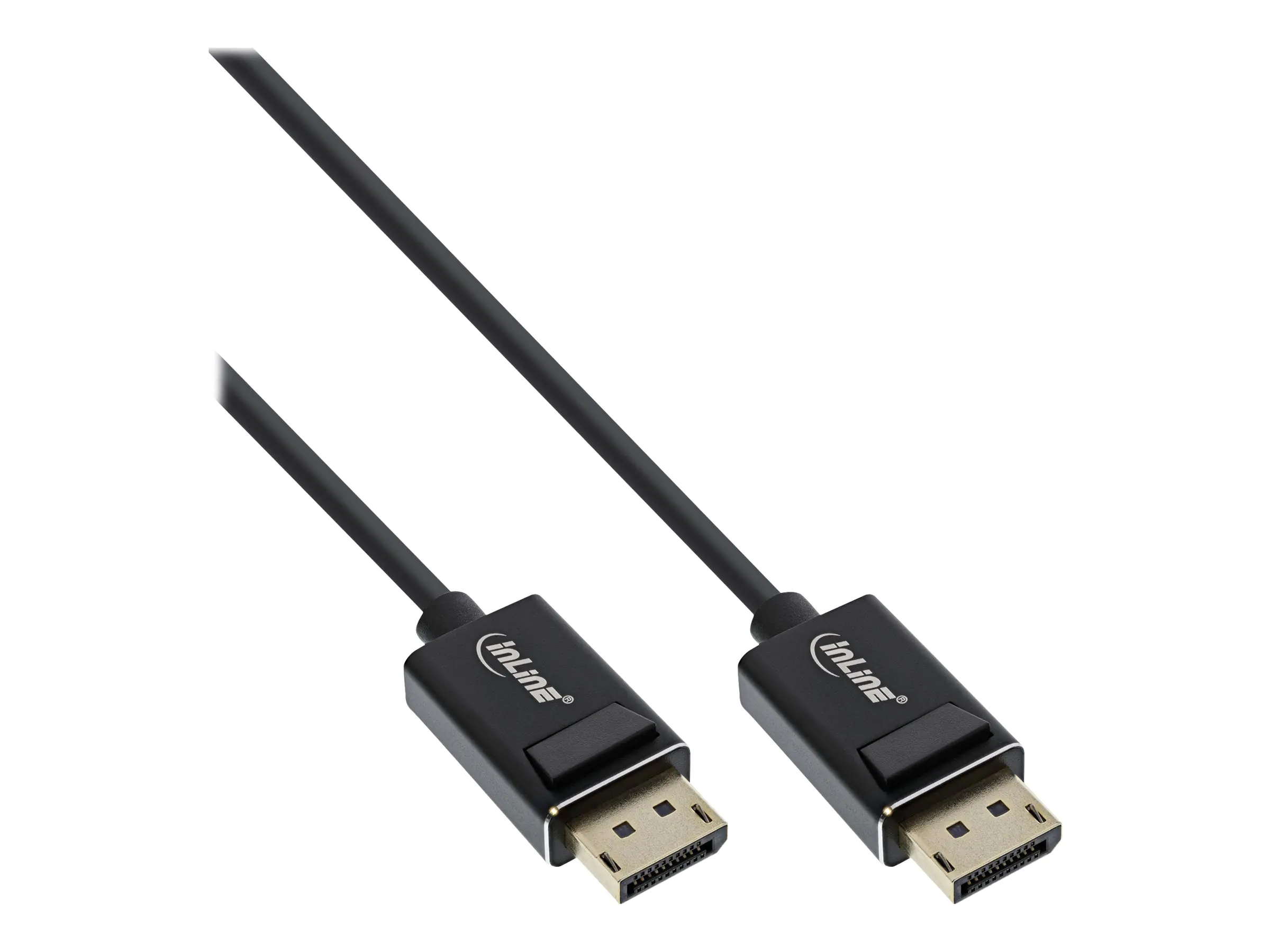 InLine - DisplayPort-Kabel - DisplayPort (M) zu DisplayPort (M) - DisplayPort 2.0 - 2 m - unterstützt 4K 120 Hz (3840 x 2160), unterstützt 5K 60 Hz (5120 x 2880), unterstützt 8K 60 Hz (7680 x 4320), unterstützt 4K 144 Hz (3840 x 2160) - Schwarz