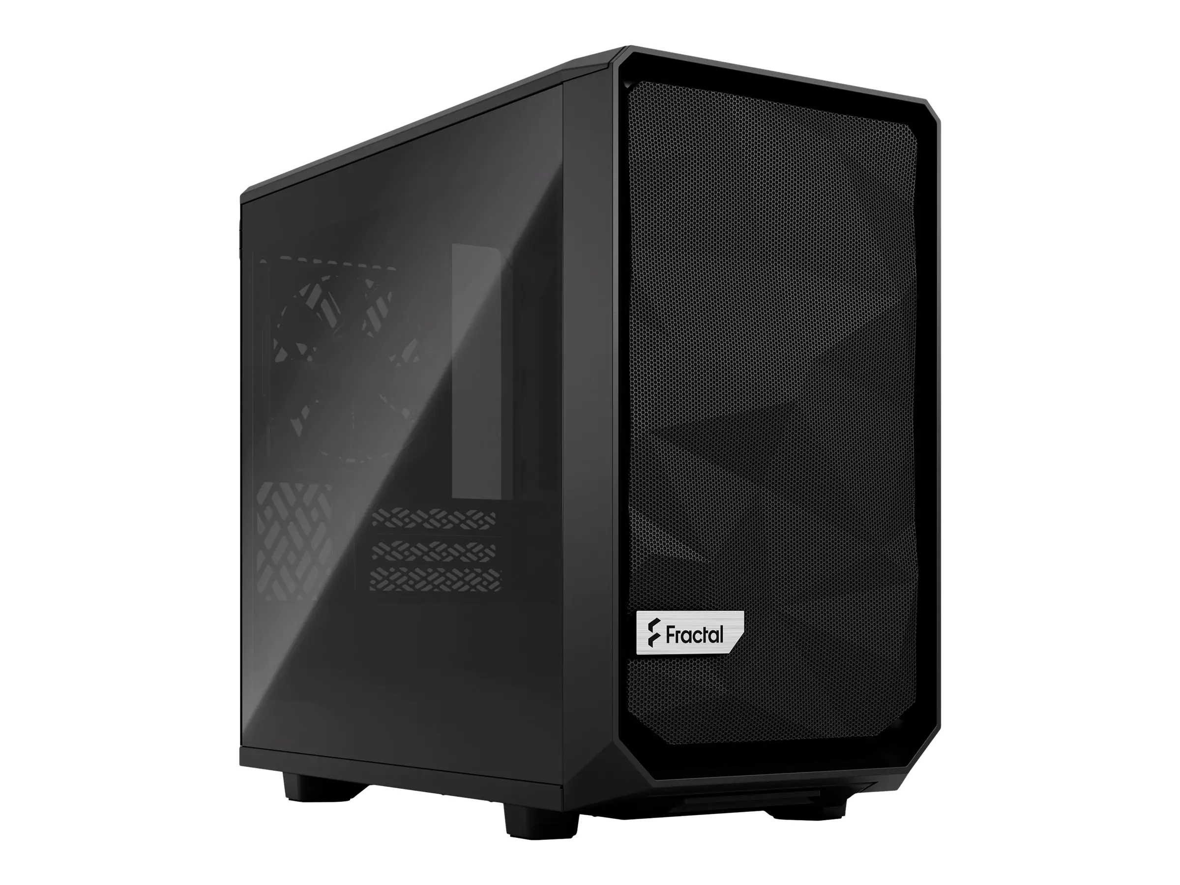 Fractal Design Meshify 2 Nano - Mini-ITX Tower (gehärtetes Glas) - keine Spannungsversorgung (ATX) - Black TG Dark Tint - USB/Audio - für Aspect 12 RGB PWM; Ion+ 2 Platinum; Lumen S24 RGB