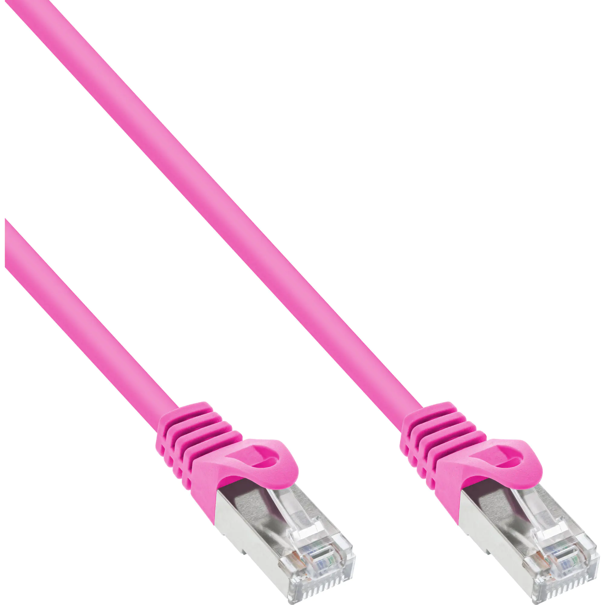 InLine - Patch-Kabel - RJ-45 (M) zu RJ-45 (M) - 15 m - SFTP - CAT 5e - geformt - pink
