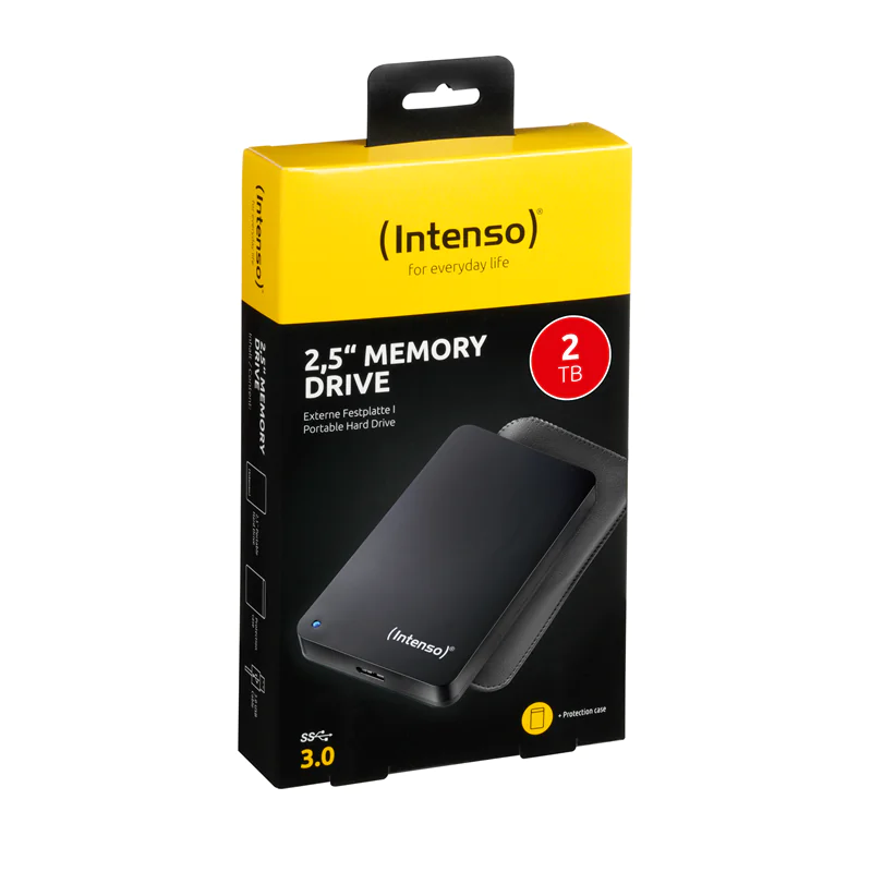 Intenso Memory Drive - Festplatte - 2 TB - extern (tragbar) - 2.5" (6.4 cm) - USB 3.0 - 5400 rpm - Puffer: 8 MB - Schwarz