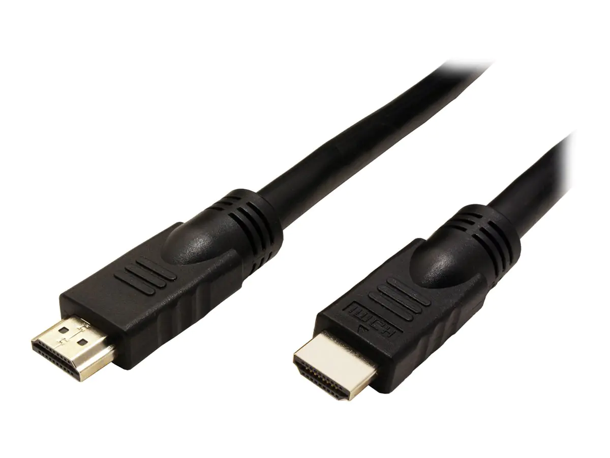 Roline - HDMI-Kabel mit Ethernet - HDMI männlich zu HDMI männlich - 15 m - abgeschirmt - Schwarz - geformt, 4K Unterstützung, aktiv