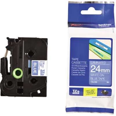 P-touch Schriftbandkassette TZE555 24mm ws auf bl