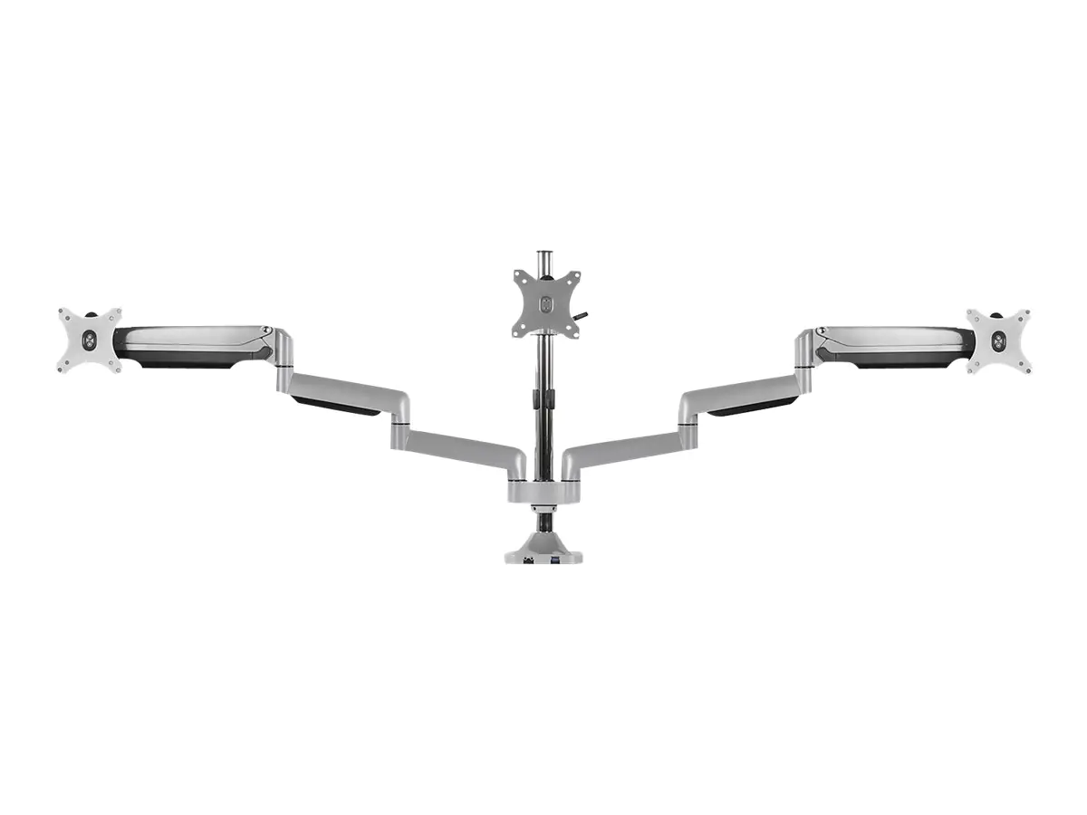 ICY BOX IB-MS505-TI - Befestigungskit - für 3 Monitore - Aluminium - Schwarz, Silber - Bildschirmgröße: bis zu 81,3 cm (bis zu 32 Zoll) - Schreibtisch, Tischmontage