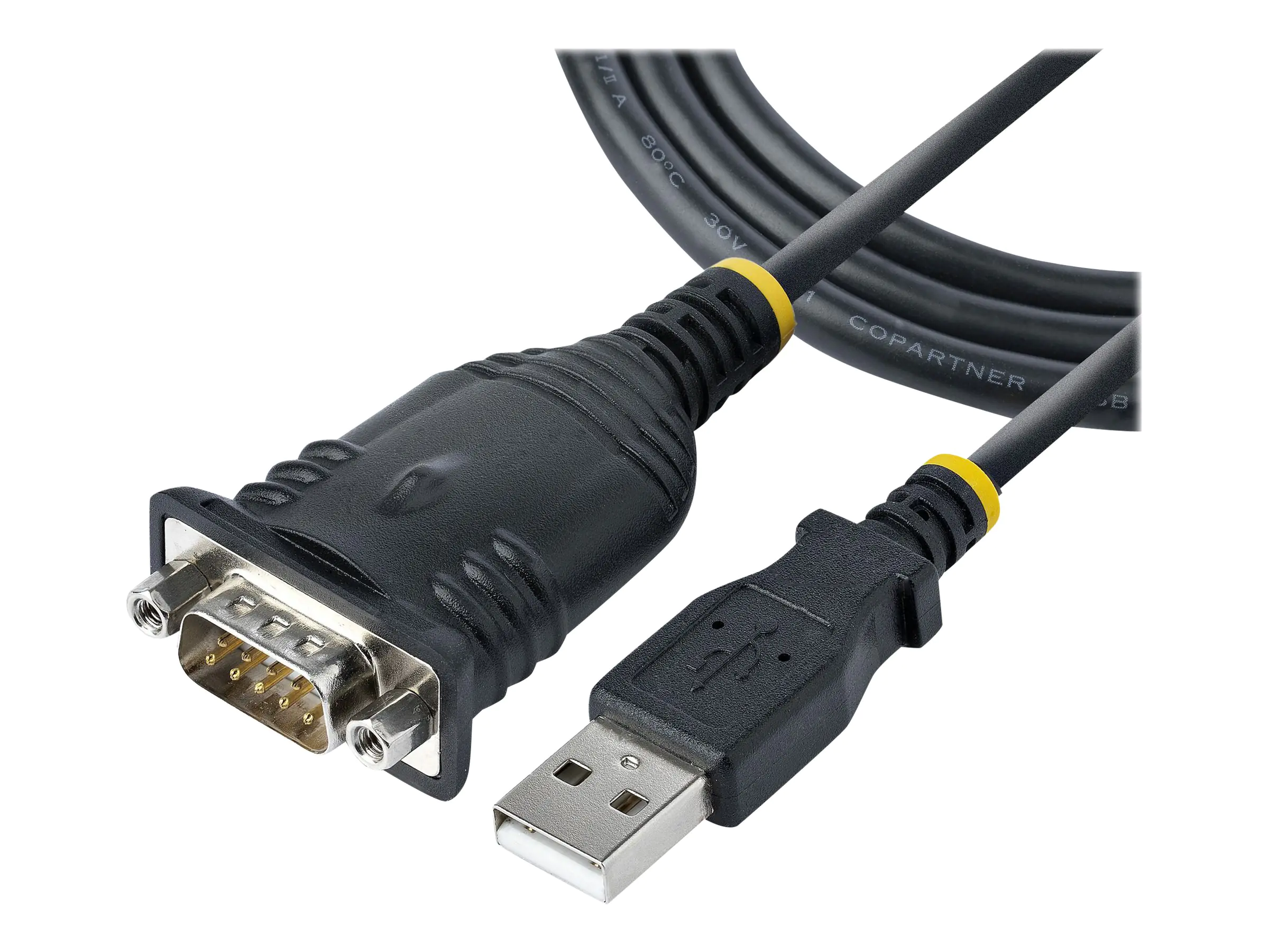 StarTech 3ft (1m) USB to Serial Cable, DB9 Male RS232 to USB Converter, USB to Serial Adapter for PLC/Printer/Scanner/Network Switches, USB to COM Port Adapter - Prolific IC, Automatic Handshake, Windows/macOS (1P3FP-USB-SERIAL) - Kabel seriell - DB-9 (M)