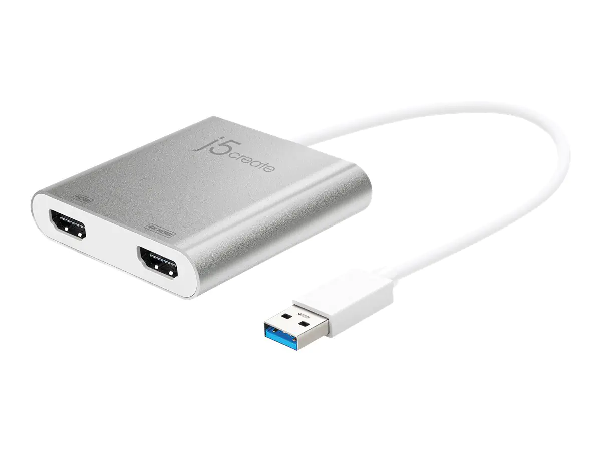 J5Create JUA365 - Videoadapter - 24 pin USB-C männlich zu HDMI weiblich - 20 cm - Silber - unterstützt 4K 30 Hz (3840 x 2160), 2048 x 1152 Support 60 Hz
