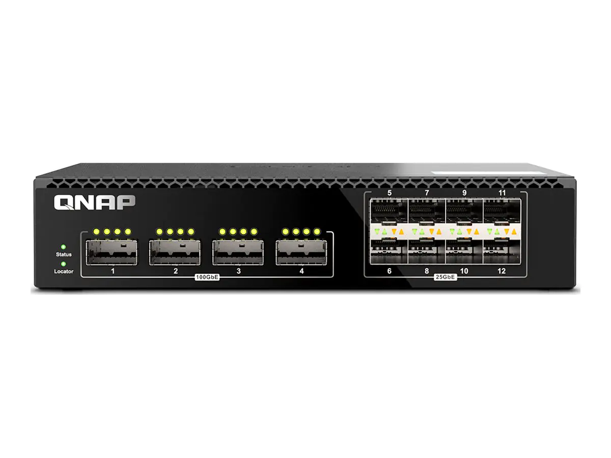 QNAP QSW-M7308R-4X - Switch - managed - 4 x 100 Gigabit QSFP28 + 8 x 25 Gigabit SFP28 - an Rack montierbar