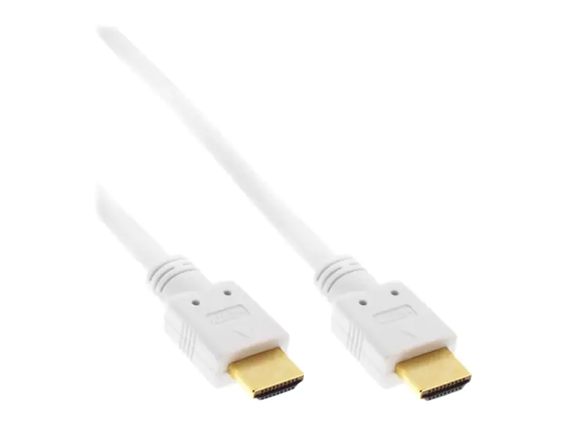 InLine High Speed Premium - HDMI-Kabel mit Ethernet - HDMI männlich zu HDMI männlich - 1 m - dreifach abgeschirmtes Twisted-Pair-Kabel - weiß - 4K Unterstützung