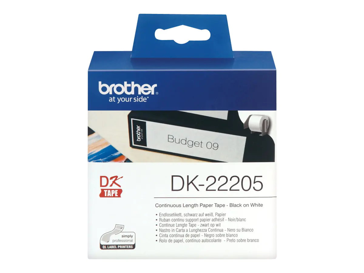 Brother Endlosetiketten DK-22205 62 mm 30,5 m weiß