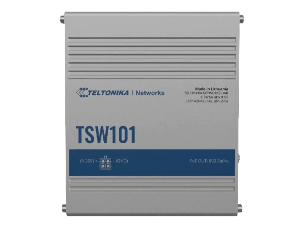 Teltonika TSW101 - Switch - 5 x 10/100/1000 - an DIN-Schiene montierbar, wandmontierbar - PoE+ - DC