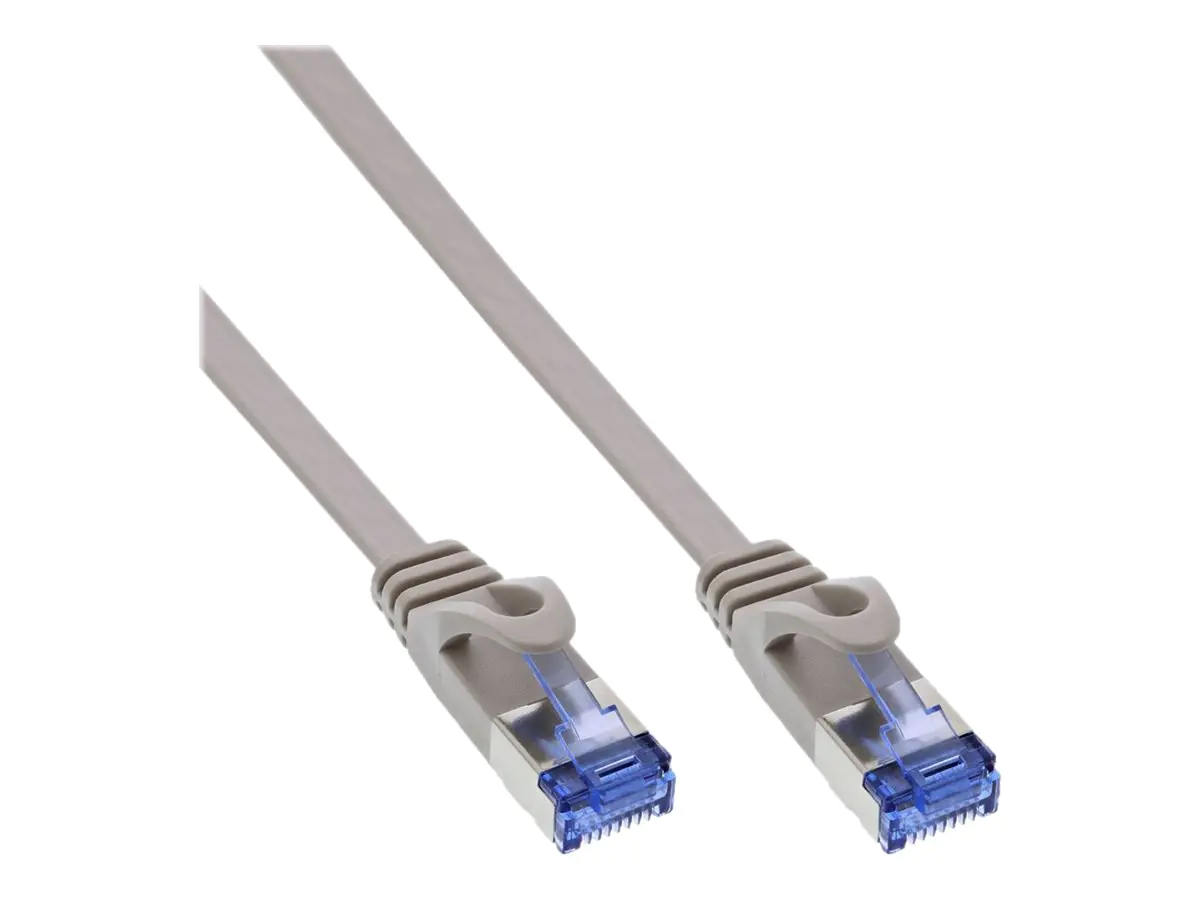 InLine - Patch-Kabel - RJ-45 (M) zu RJ-45 (M) - 1 m - U/FTP, PiMF - CAT 6a - geformt, flach - Grau