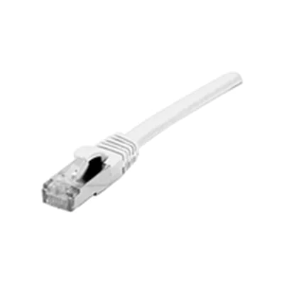 Dexlan - Patch-Kabel - RJ-45 (M) zu RJ-45 (M) - 15 cm - S/FTP - CAT 6a - halogenfrei, geformt, ohne Haken - weiß