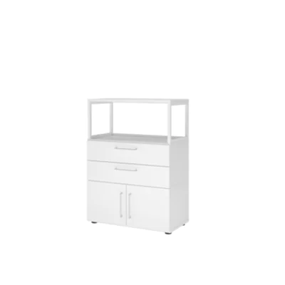 Hammerbacher Regalschrank FlexWall 800 x 1.100 x 417 mm (B x H x T) Flügeltür ohne Rollen Holz weiß