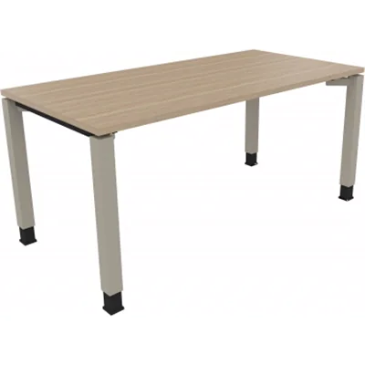 Schreibtisch Vierfuß Quadratrohr B1600xT800xH680-820 si/Eiche Nat