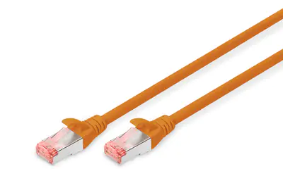 Digitus - Patch-Kabel - RJ-45 (M) zu RJ-45 (M) - 50 cm - SFTP - CAT 6 - geschirmt, halogenfrei, ohne Haken - orange, RAL 2008