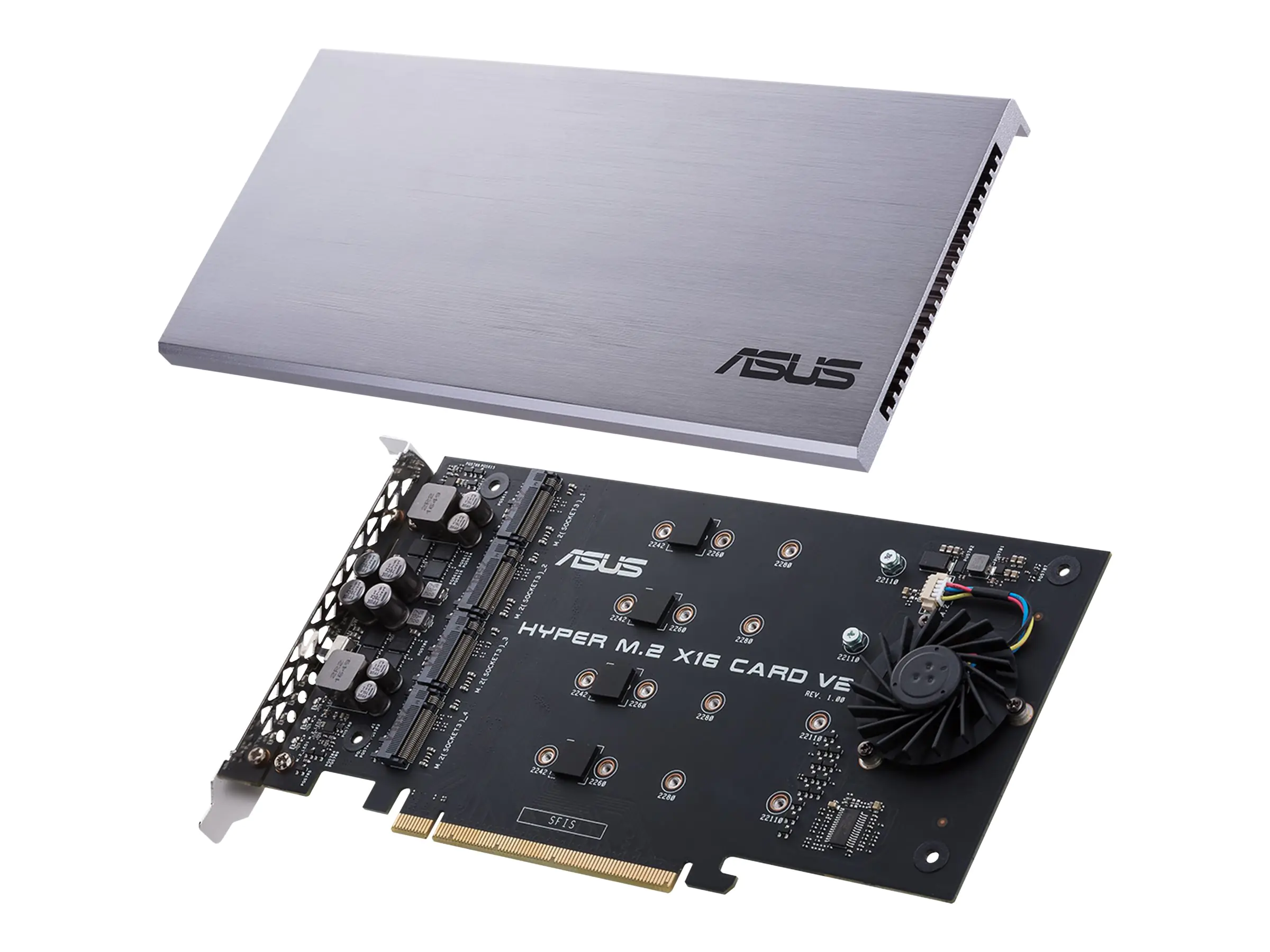ASUS HYPER M.2 X16 CARD V2 - Schnittstellenadapter - M.2 - Expansion Slot to M.2 - M.2 Card - PCIe 3.0 x16