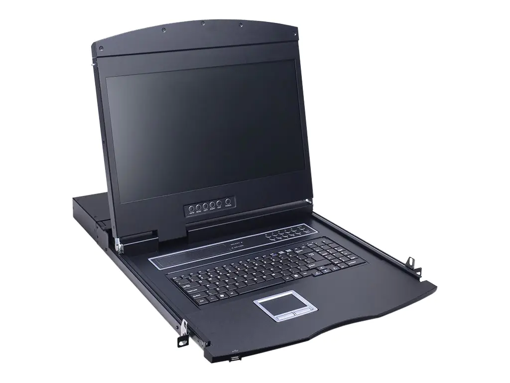 Value - KVM-Konsole mit KVM-Switch - 8 Anschlüsse - USB - Französisch - 48 cm (19") - Rack - einbaufähig - 1366 x 768 - 250 cd/m² - 1000:1 - VGA - Schwarz - 1U