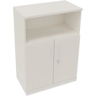 Kombischrank 2OH Tür 1OH Regal B800xT442xH1133mm ws/Weiß