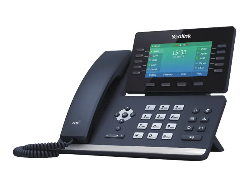 Yealink SIP-T54W - VoIP-Telefon - mit Bluetooth-Schnittstelle mit Rufnummernanzeige - IEEE 802.11a/b/g/n/ac (Wi-Fi) - dreiweg Anruffunktion - SIP, SIP v2, SRTP - Classic Gray