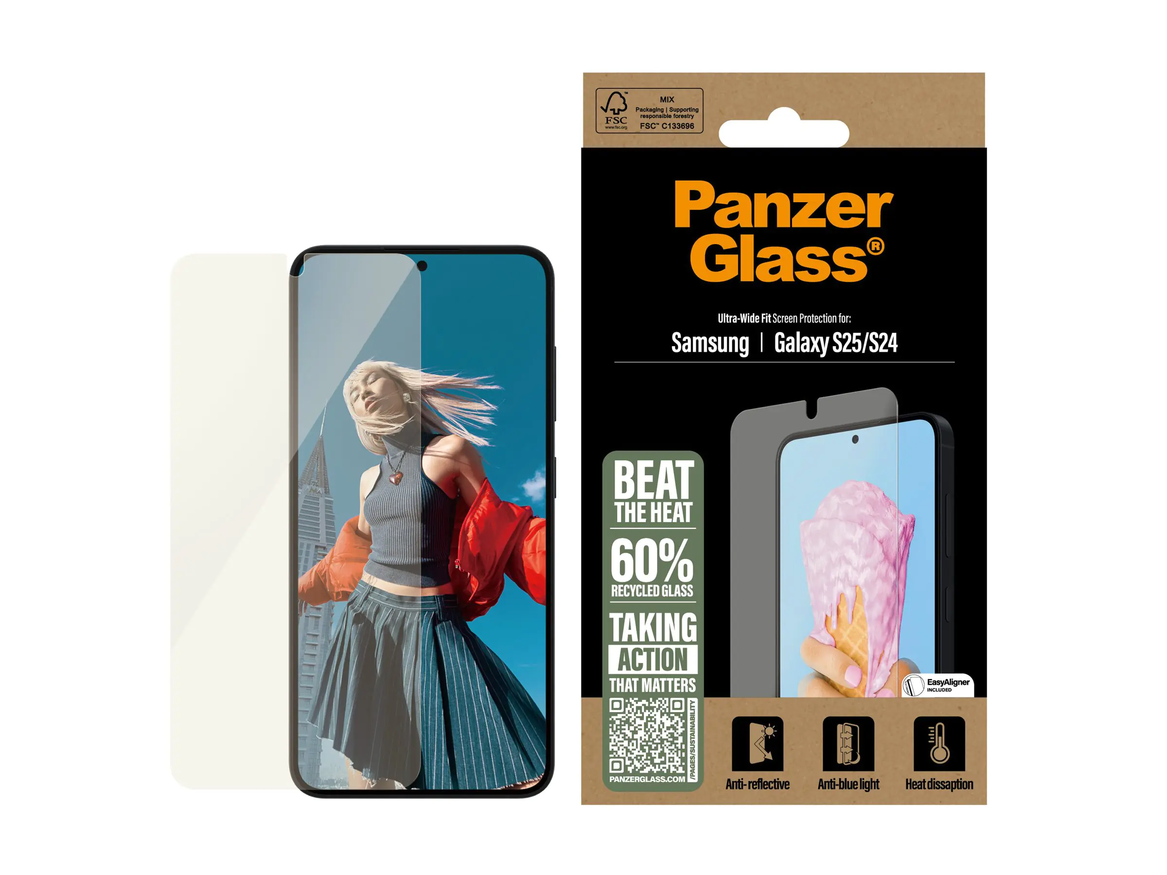 PanzerGlass Bildschirmschutz für Handy - ultrabreite Passform