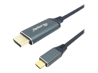 equip - Adapterkabel - 24 pin USB-C männlich zu HDMI männlich - 2 m - Schwarz - unterstützt 4K 60 Hz (3840 x 2160), 1080p-Unterstützung, 240 Hz, Support von 2K 144 Hz