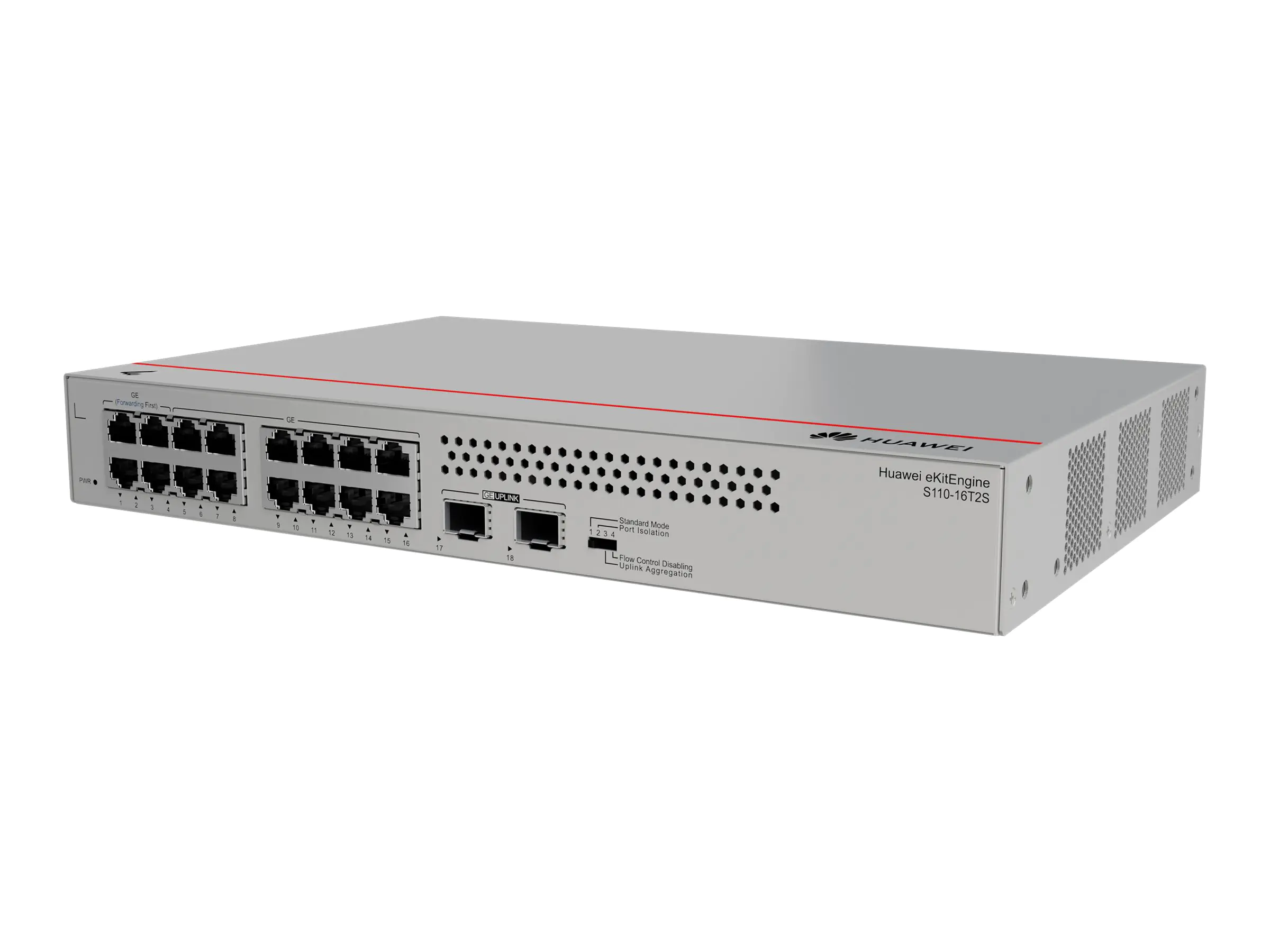 Huawei eKitEngine S110 Series S110-16T2S - Switch - unmanaged - 16 x 10/100/1000 + 2 x Gigabit SFP (Uplink) - Desktop, wandmontierbar
