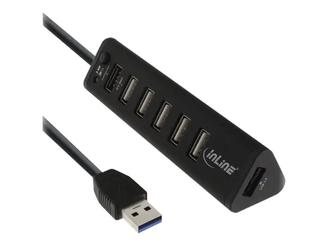 InLine - Hub - Smart - 1 x SuperSpeed USB 3.0 + 6 x USB 2.0 + 1 x USB - Desktop