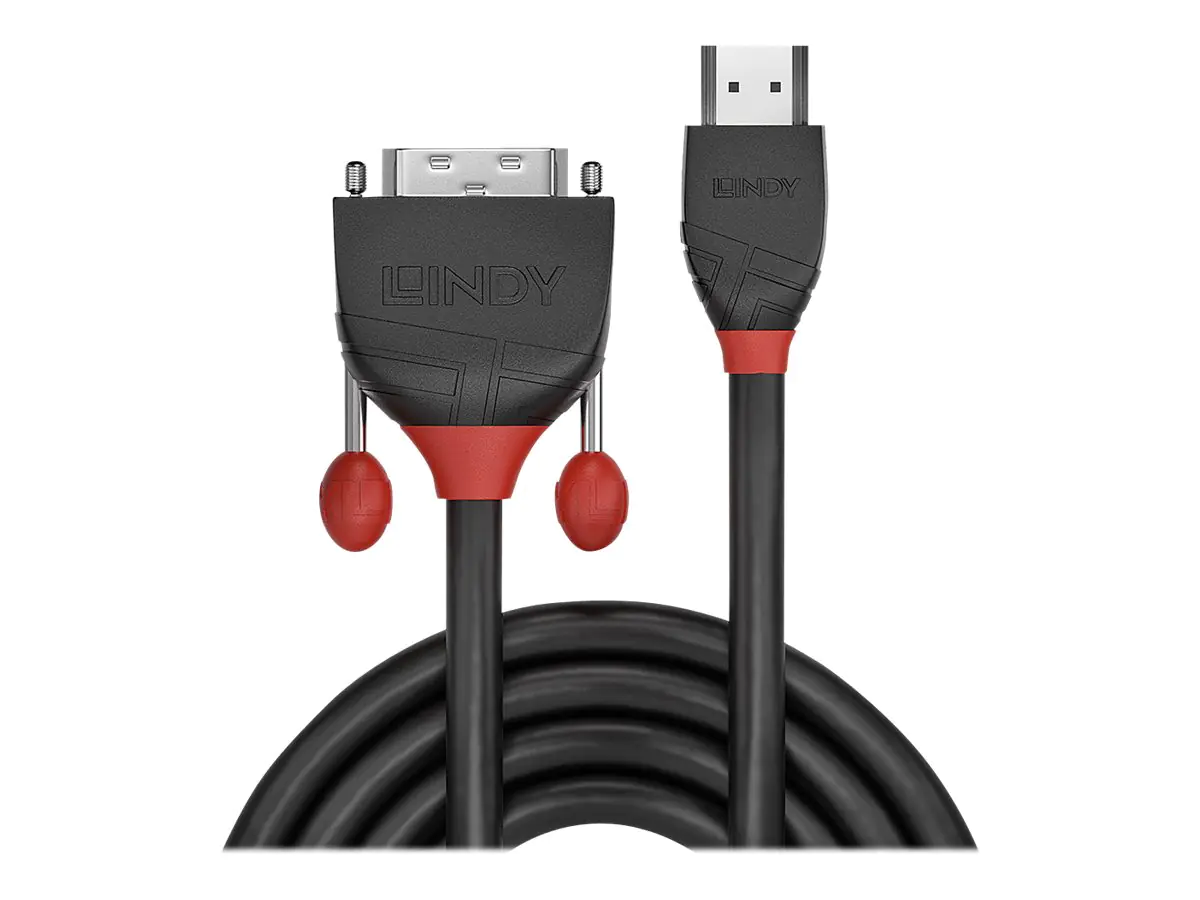 Lindy Black Line - Adapterkabel - Single Link - HDMI männlich zu DVI-D männlich - 2 m - Dreifachisolierung - Schwarz - rund
