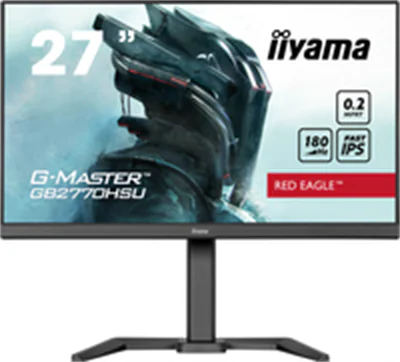 Iiyama G-MASTER Red Eagle GB2770QSU-B6 - LED-Monitor - Gaming - 68.6 cm (27") - 2560 x 1440 WQHD @ 180 Hz - Fast IPS - 400 cd/m² - 1200:1 - 0.2 ms - HDMI, DisplayPort - Lautsprecher - Schwarz, Matte