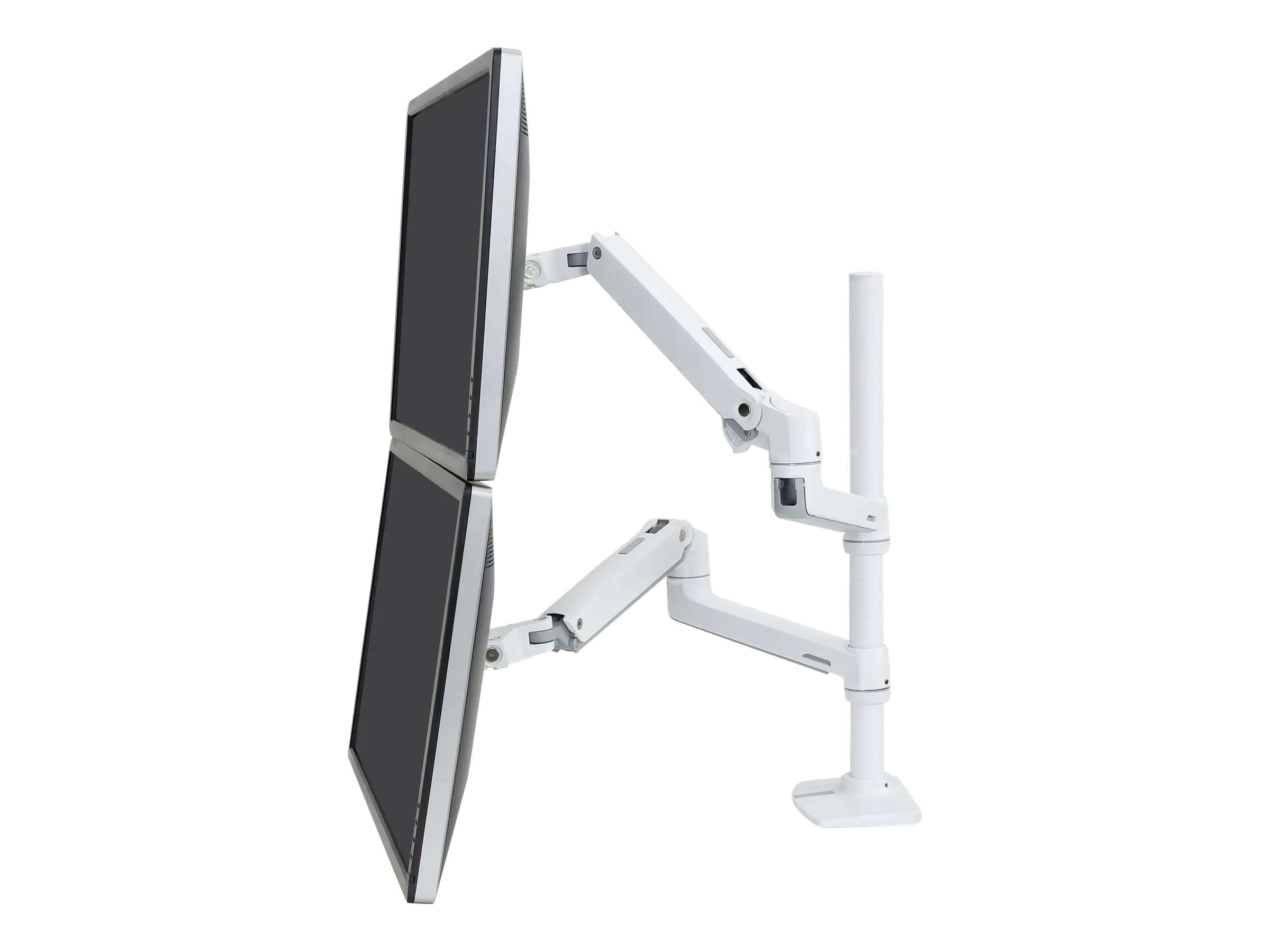 Ergotron LX Dual Stacking Arm Tall Pole - Befestigungskit - für 2 LCD-Displays - Aluminium - weiß - Bildschirmgröße: bis zu 101,6 cm (bis zu 40 Zoll) - Tischmontage