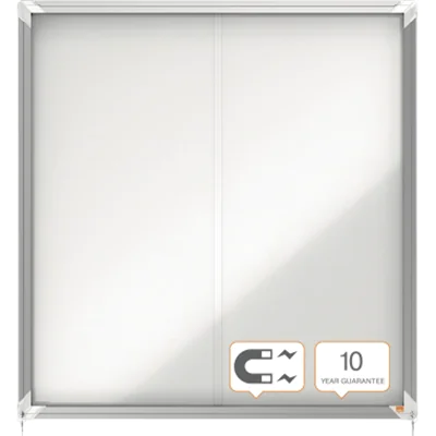 Nobo Schaukasten 1902570 97,2x100x 5,4cm innen 12 x DIN A4 weiß/silber