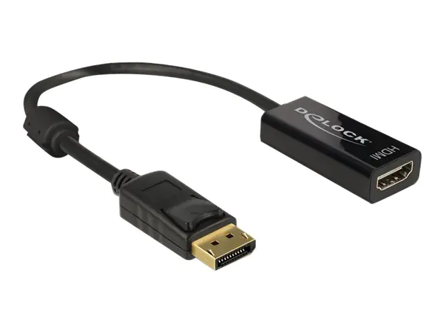 Delock - Videoadapter - DisplayPort männlich zu HDMI weiblich - 20 cm - Schwarz - 4K Unterstützung