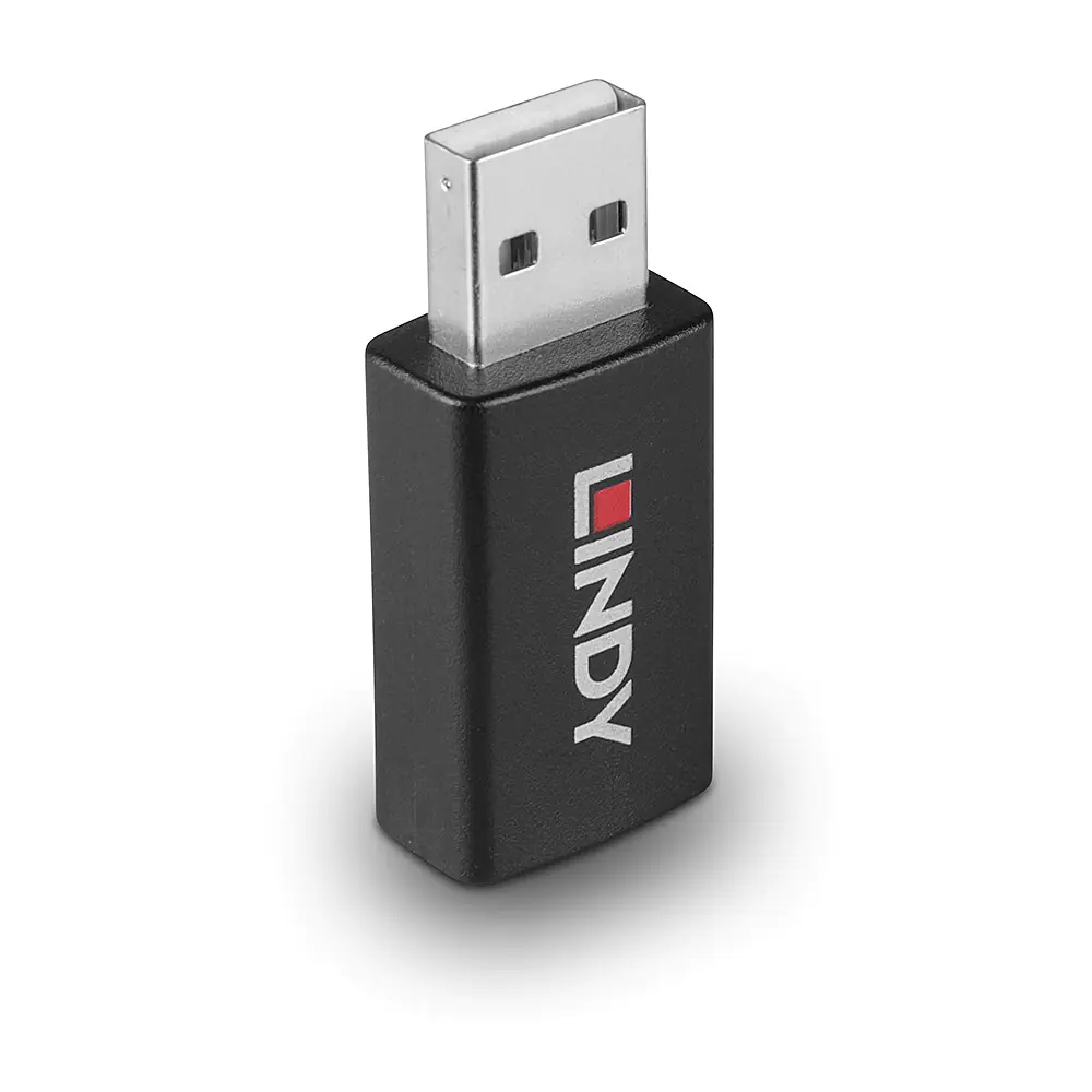 Lindy - USB-Adapter - USB (M) zu USB (W) - USB 2.0 - Data Blocker - Schwarz