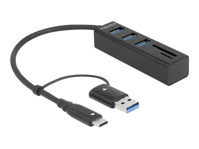 Delock - Hub - 3 x USB 3.2 Gen 1 + 1 x USB-C 3.2 Gen 1 - Desktop