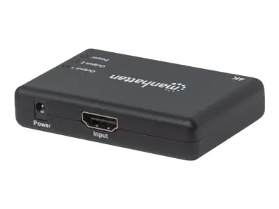 Manhattan HDMI Splitter 2-Port , 4K@30Hz, Displays output from x1 HDMI source to x2 HD displays (same output to both displays) 207669