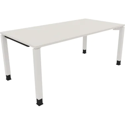 Schreibtisch Vierfuß Quadratrohr B1800xT900xH680-820 ws/Weiß
