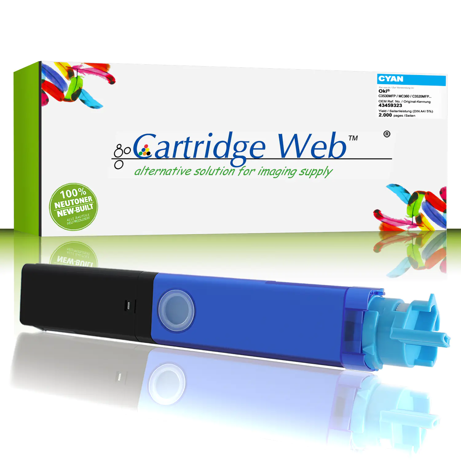 CartridgeWeb Toner kompatibel zu Oki 43459323 cyan 2.000 Seiten