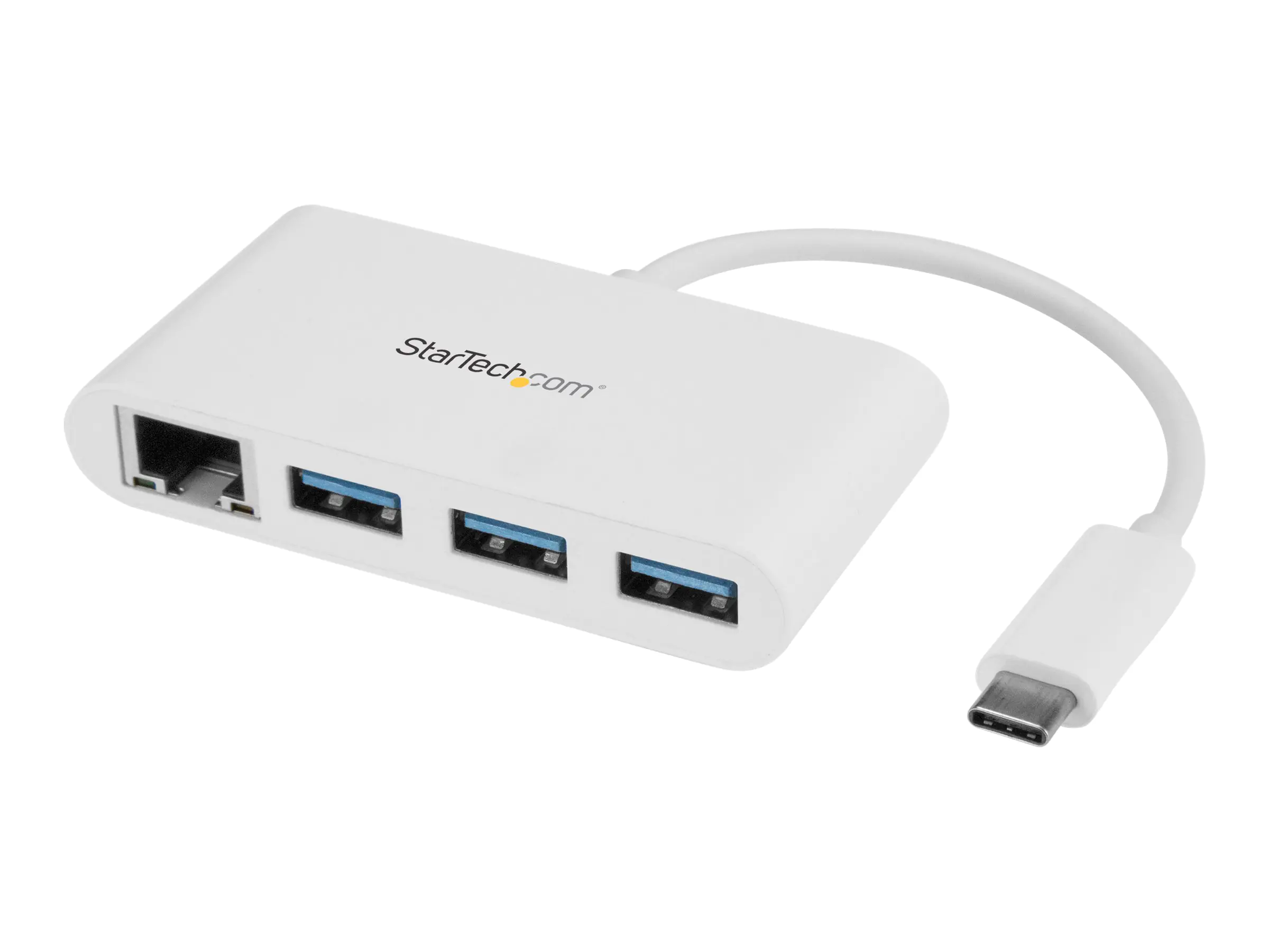 StarTech 3 Port USB 3.0 Hub plus Gigabit Ethernet - USB-C - Weiß - USB Hub with GbE - USB C Hub - USB Typ-C Hub - USB 3 Hub - Hub - 3 x SuperSpeed USB 3.0 + 1 x 10/100/1000