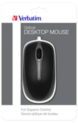 Verbatim Optical Desktop Mouse - Maus - rechts- und linkshändig - optisch - 3 Tasten - kabelgebunden - USB - retail
